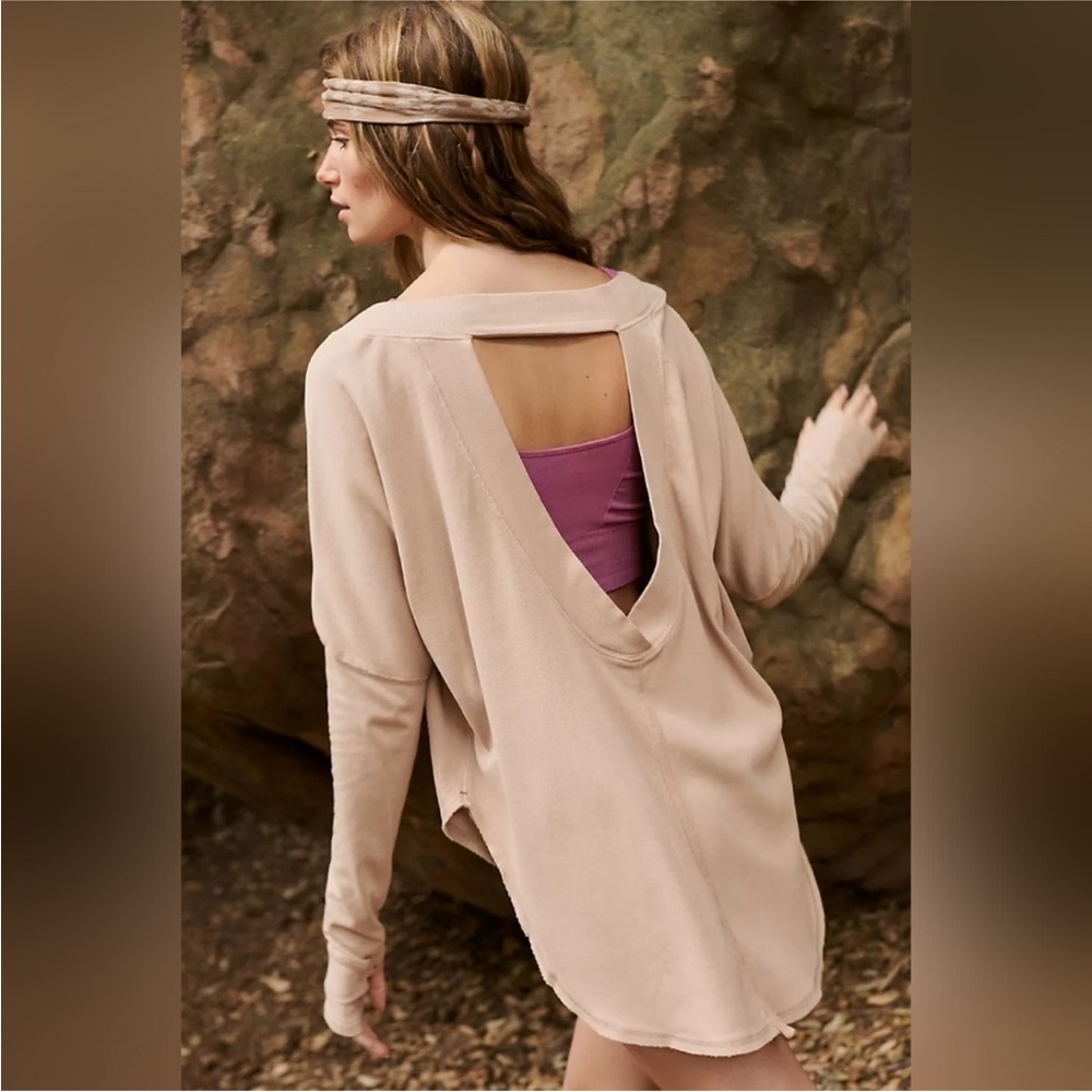 FP Movement Simply Layer Long Sleeve Size Small Taupe NWT